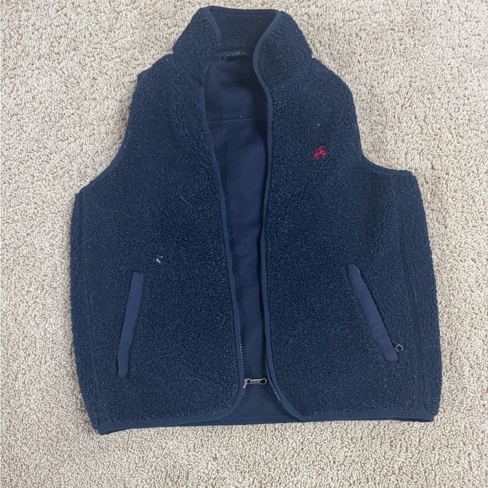 Brooks Brothers Black Fleece Vest with Red Accent